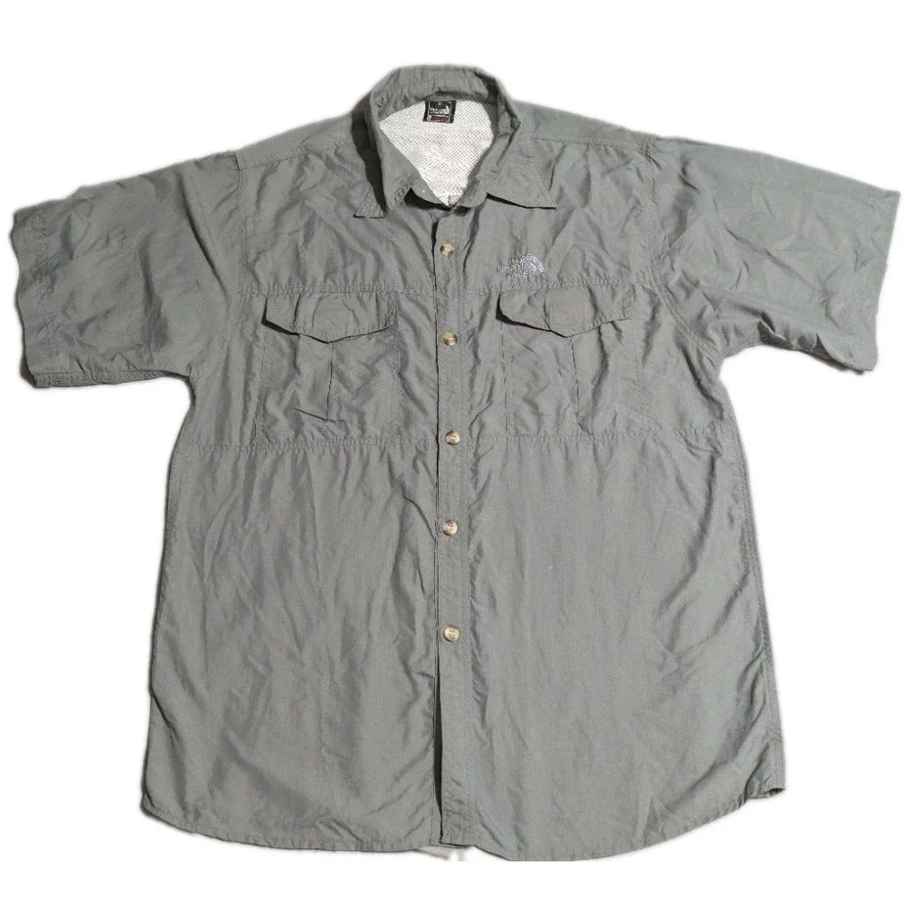 The North Face Summit Series Shirt Mens M Gray Vented Fishing Hiking Outdoor
